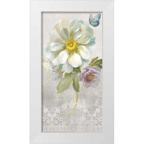 Textile Floral IV White Modern Wood Framed Art Print by Nai, Danhui