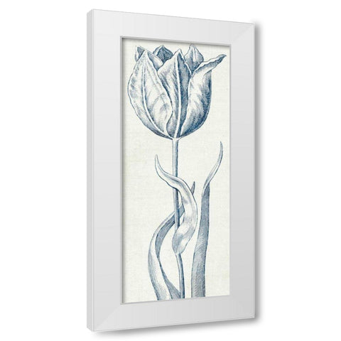 Eden IV  Indigo and White White Modern Wood Framed Art Print by Wild Apple Portfolio