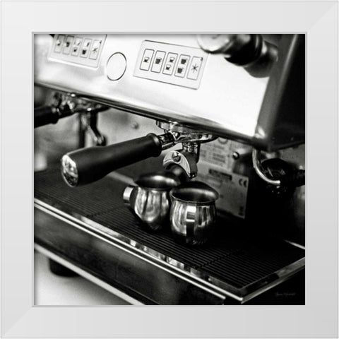 Coffeehouse I White Modern Wood Framed Art Print by Marshall, Laura