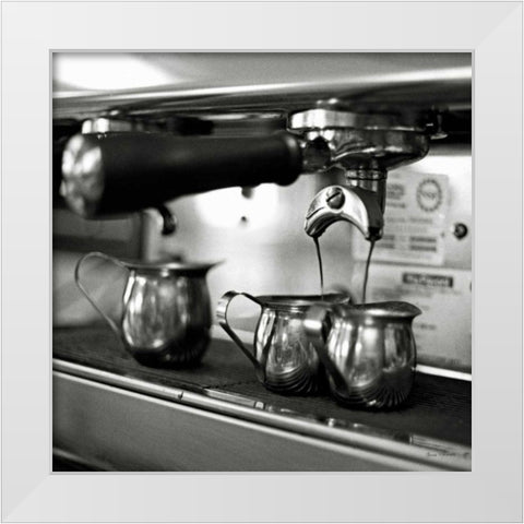 Coffeehouse II White Modern Wood Framed Art Print by Marshall, Laura