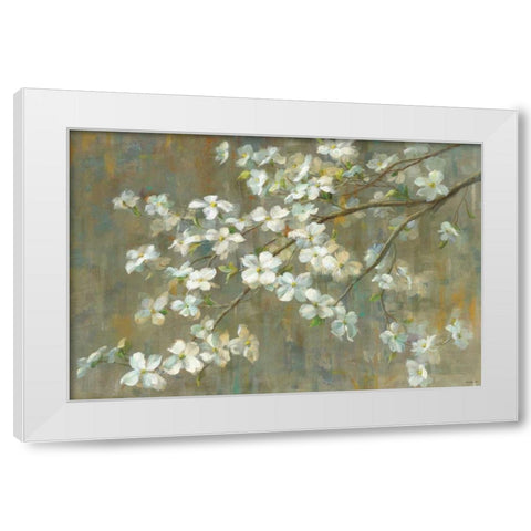 Dogwood in Spring White Modern Wood Framed Art Print by Nai, Danhui