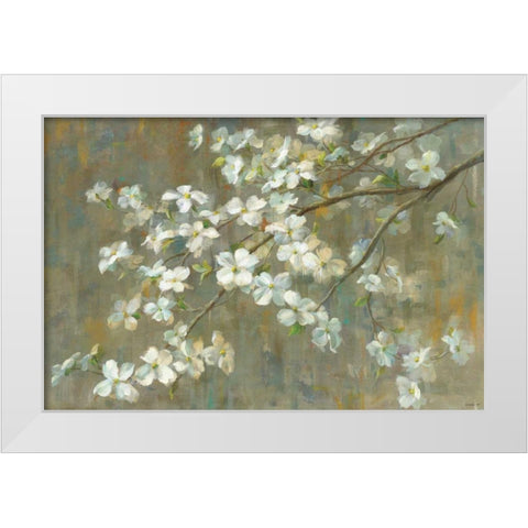 Dogwood in Spring White Modern Wood Framed Art Print by Nai, Danhui