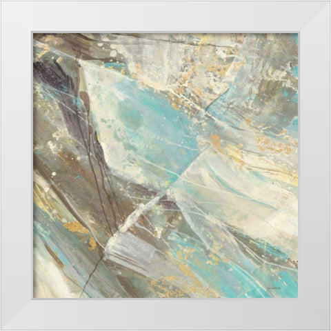 Blue Water I White Modern Wood Framed Art Print by Hristova, Albena