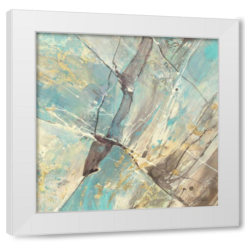 Blue Water II White Modern Wood Framed Art Print by Hristova, Albena