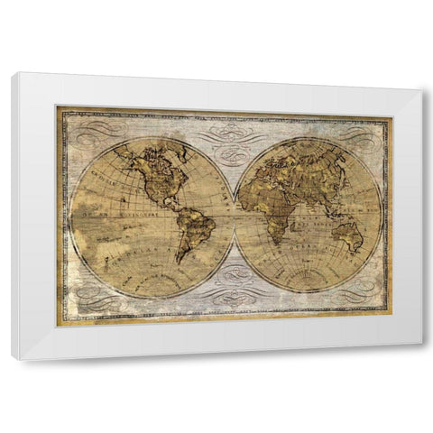 Worldwide I White Modern Wood Framed Art Print by Wioens, James