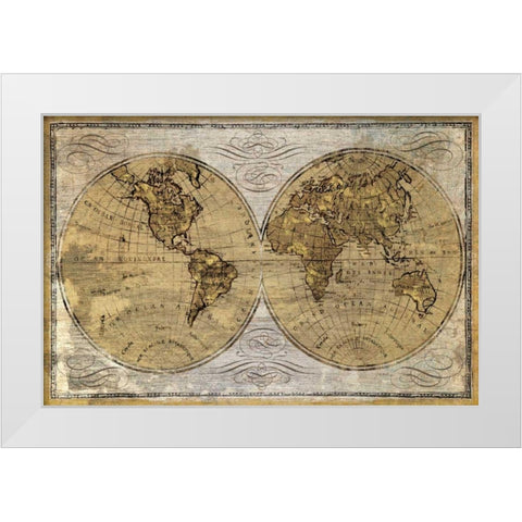Worldwide I White Modern Wood Framed Art Print by Wioens, James