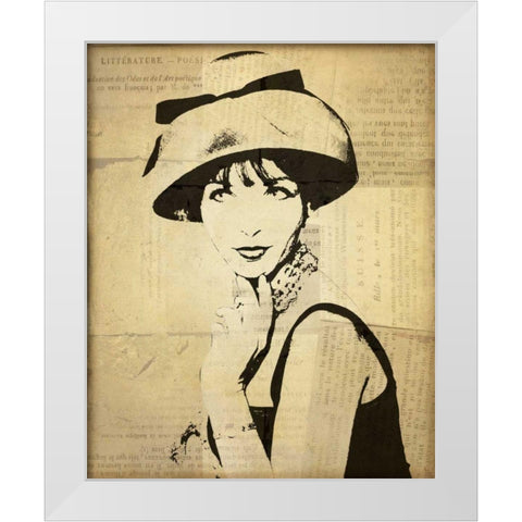 Fashion News I White Modern Wood Framed Art Print by Wild Apple Portfolio