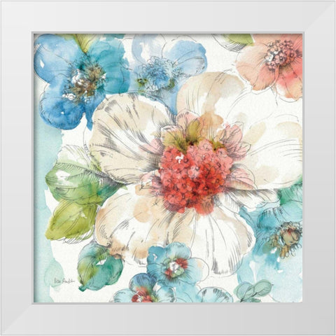 Summer Bloom III White Modern Wood Framed Art Print by Audit, Lisa