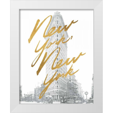 Gilded New York White Modern Wood Framed Art Print by Hershey, Moira
