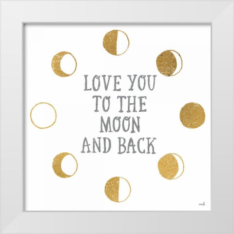 To the Moon White Modern Wood Framed Art Print by Hershey, Moira