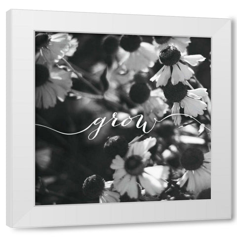 Grow White Modern Wood Framed Art Print by Marshall, Laura