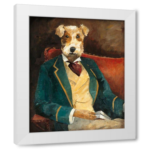 Edgar Allen Paw White Modern Wood Framed Art Print by Tillmon, Avery