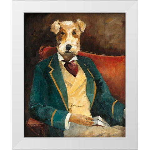 Edgar Allen Paw White Modern Wood Framed Art Print by Tillmon, Avery