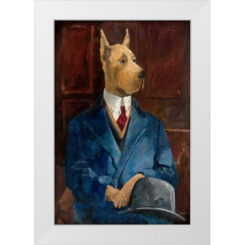 Inspector Dogleash White Modern Wood Framed Art Print by Tillmon, Avery