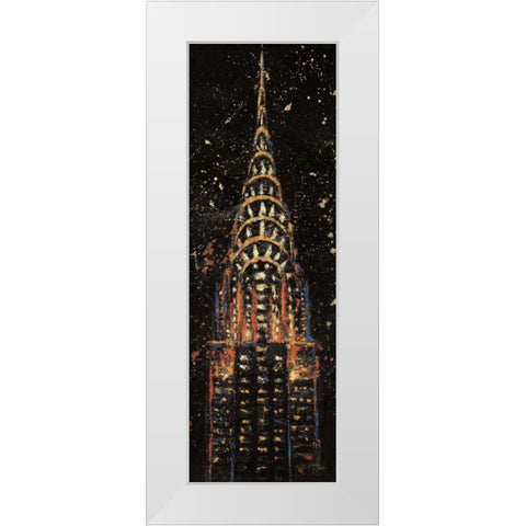 Cities at Night II White Modern Wood Framed Art Print by Wellington Studio