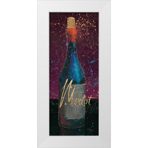 Wine Splash Dark IV White Modern Wood Framed Art Print by Wellington Studio