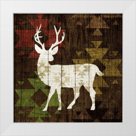 Southwest Lodge - Deer I White Modern Wood Framed Art Print by Mullan, Michael