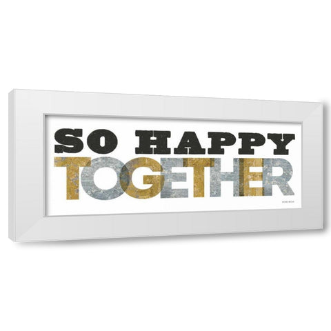 So Happy Together Silver Gold White Modern Wood Framed Art Print by Mullan, Michael