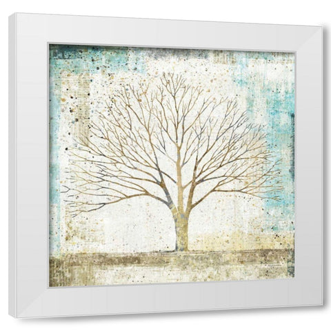 Solitary Tree Collage White Modern Wood Framed Art Print by Tillmon, Avery
