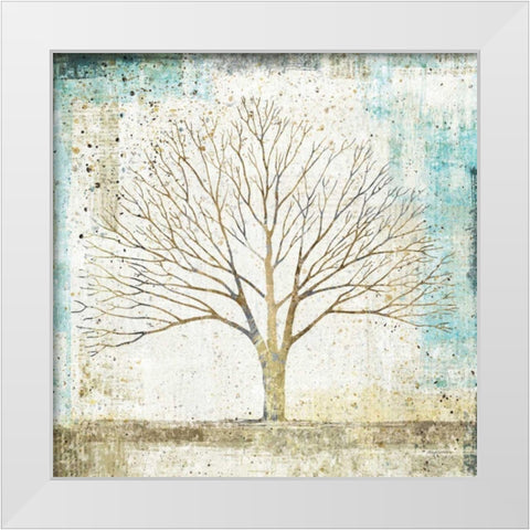 Solitary Tree Collage White Modern Wood Framed Art Print by Tillmon, Avery
