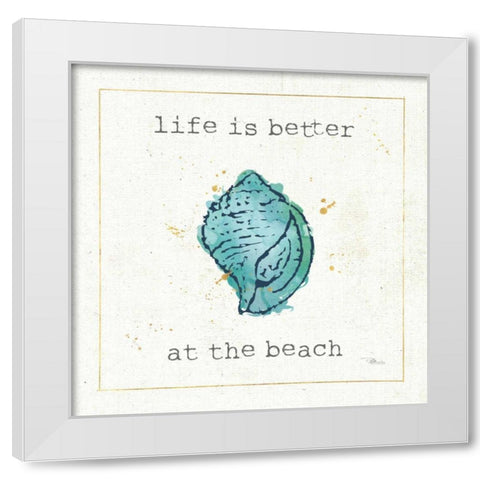 Sea Treasures I White Modern Wood Framed Art Print by Pela Studio