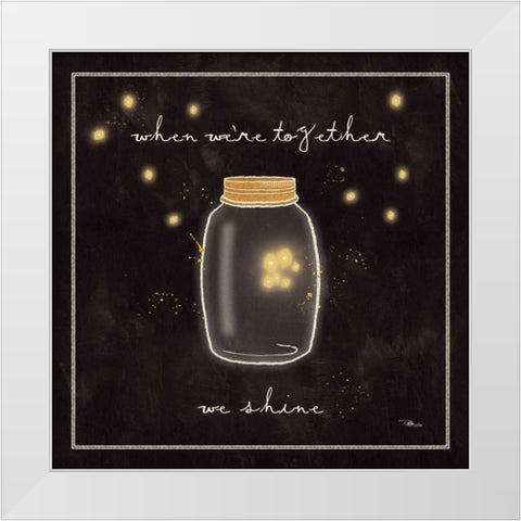 Firefly Glow II White Modern Wood Framed Art Print by Pela Studio