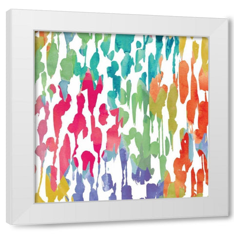 Splashes of Color III White Modern Wood Framed Art Print by Wild Apple Portfolio