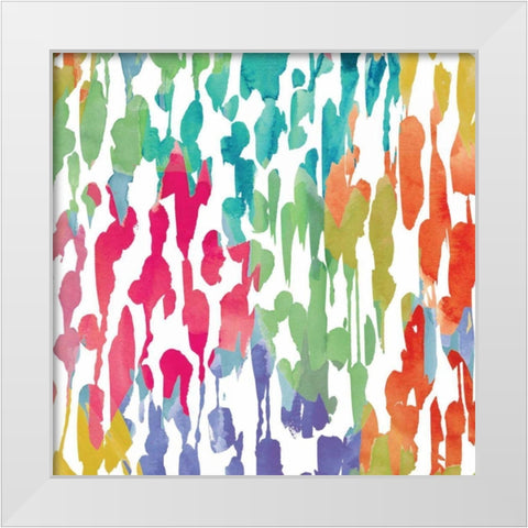 Splashes of Color III White Modern Wood Framed Art Print by Wild Apple Portfolio