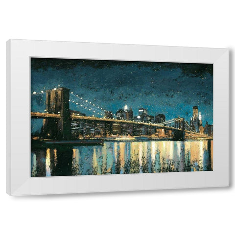 Bright City Lights Blue I White Modern Wood Framed Art Print by Wiens, James