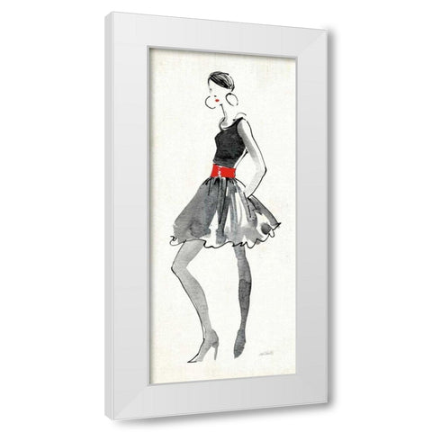 Red Flair I White Modern Wood Framed Art Print by Tavoletti, Anne
