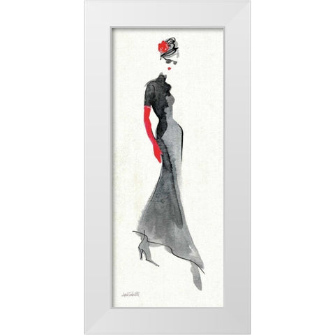 Red Flair III White Modern Wood Framed Art Print by Tavoletti, Anne