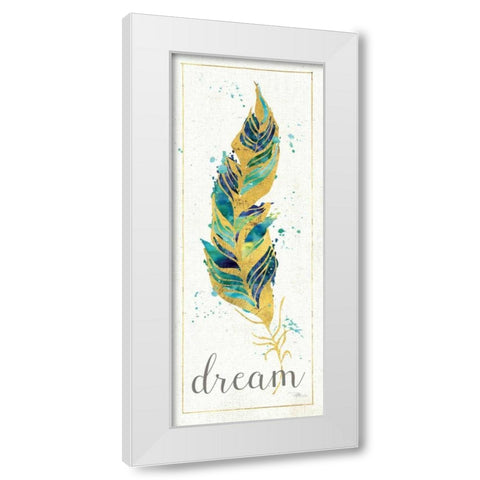Waterfeathers I White Modern Wood Framed Art Print by Pela Studio