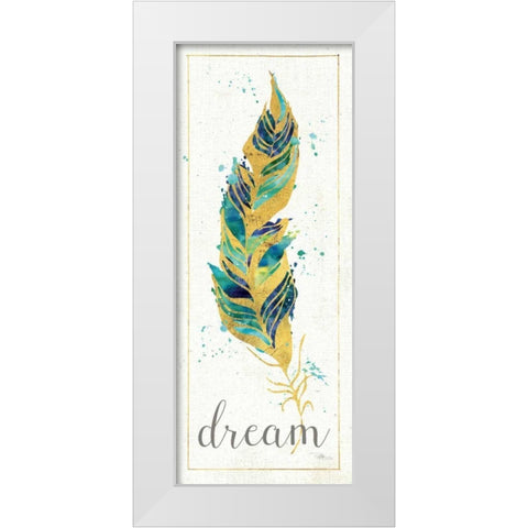 Waterfeathers I White Modern Wood Framed Art Print by Pela Studio