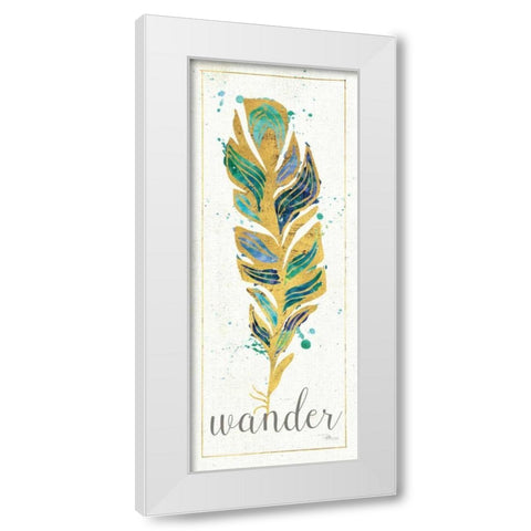Waterfeathers II White Modern Wood Framed Art Print by Pela Studio