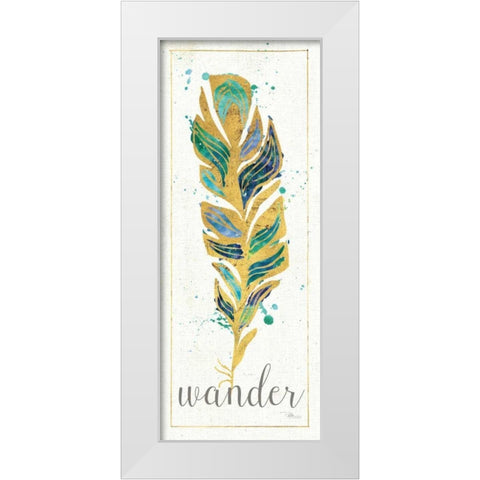 Waterfeathers II White Modern Wood Framed Art Print by Pela Studio
