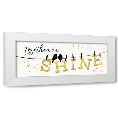 Shine Like Gold I White Modern Wood Framed Art Print by Pela Studio