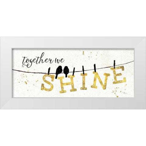 Shine Like Gold I White Modern Wood Framed Art Print by Pela Studio