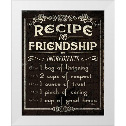 Life Recipes III White Modern Wood Framed Art Print by Pela Studio