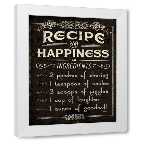 Life Recipes IV White Modern Wood Framed Art Print by Pela Studio