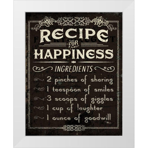 Life Recipes IV White Modern Wood Framed Art Print by Pela Studio