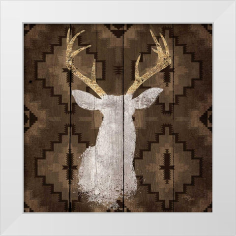 Precious Antlers I White Modern Wood Framed Art Print by Wellington Studio