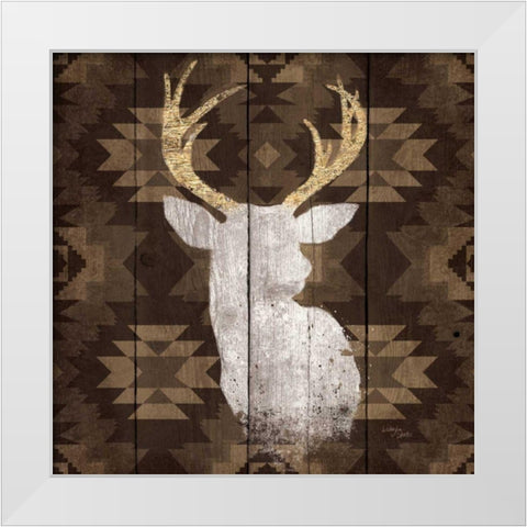 Precious Antlers II White Modern Wood Framed Art Print by Wellington Studio
