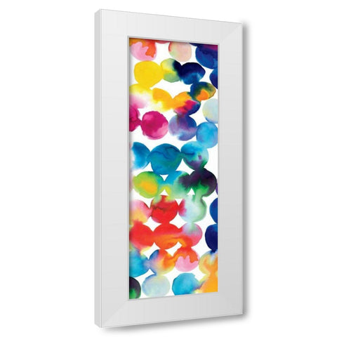 Bright Circles III White Modern Wood Framed Art Print by Wild Apple Portfolio