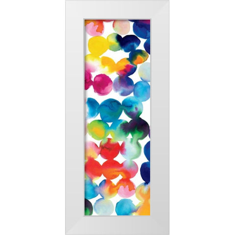 Bright Circles III White Modern Wood Framed Art Print by Wild Apple Portfolio