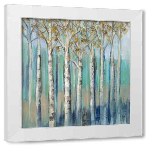Birches at Dawn White Modern Wood Framed Art Print by Vassileva, Silvia