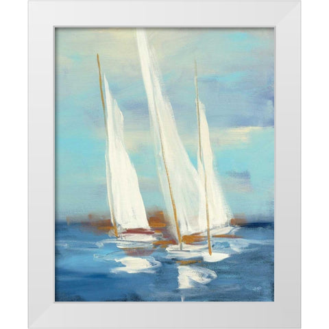 Summer Regatta III White Modern Wood Framed Art Print by Purinton, Julia
