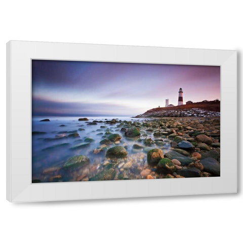 Montauk Point Sunset White Modern Wood Framed Art Print by Gendreau, Katherine