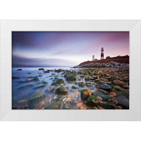 Montauk Point Sunset White Modern Wood Framed Art Print by Gendreau, Katherine