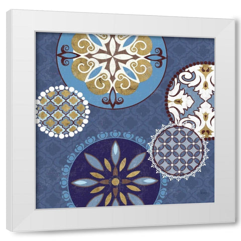 Mediterranean Blue II White Modern Wood Framed Art Print by Charron, Veronique
