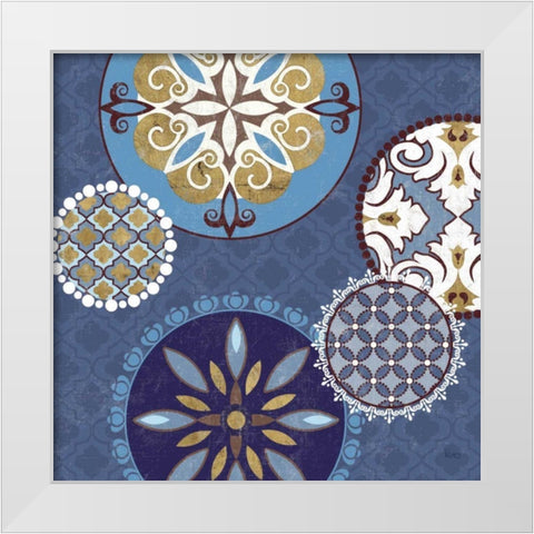 Mediterranean Blue II White Modern Wood Framed Art Print by Charron, Veronique